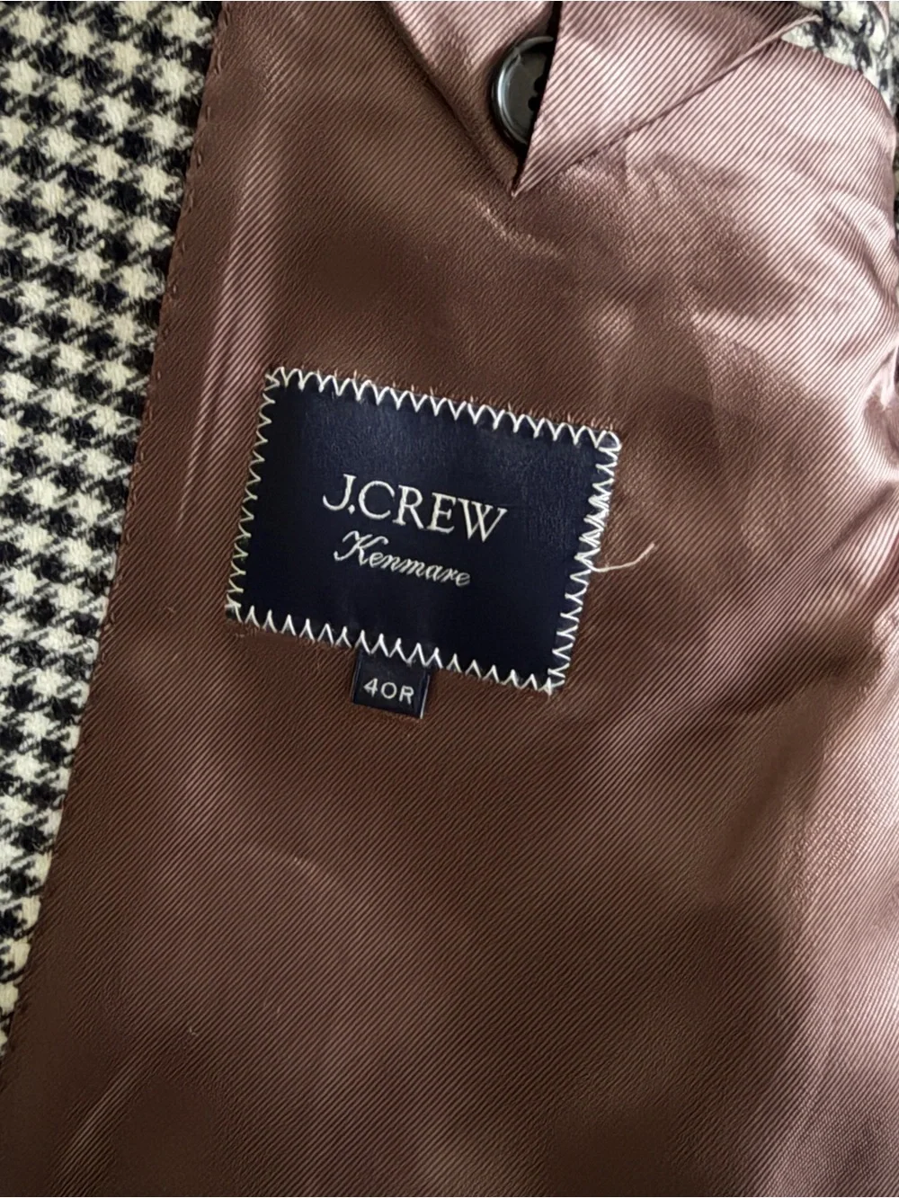 J. Crew Kenmare Black & White English Merino Wool Houndstooth Sport Coat